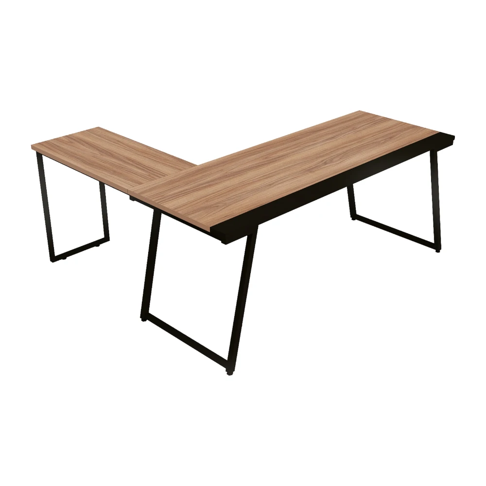 Mesa de escritório em L industrial Soho com extensão